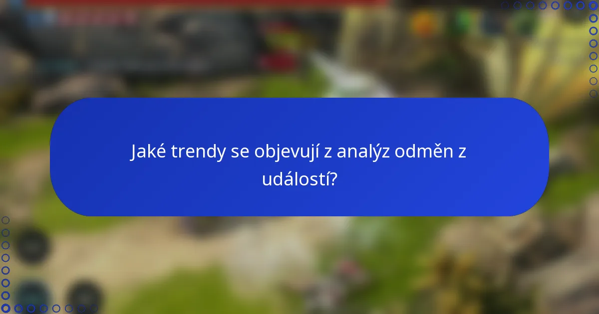 Jaké trendy se objevují z analýz odměn z událostí?